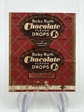 Vintage RARE Baby Ruth Chocolate Flavor Drops One Cent Wrapper, Curtis Candy Co
