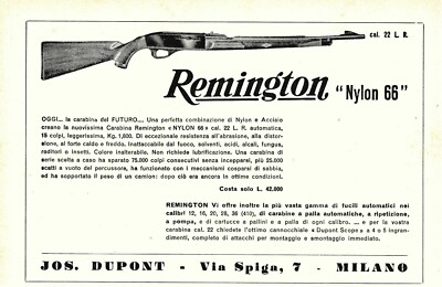 Remington Nylon 66 cal 22 lr.  Werbung 1961