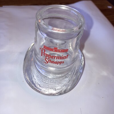 Vintage Shot Glass; Hiram Walker Peppermint Schnapps Cowboy Hat  2-3/4''