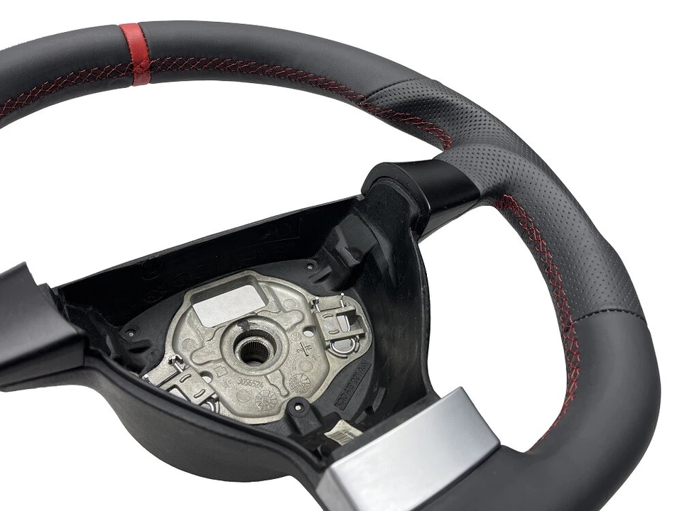 AUSTAUSCH  Lenkrad Leder  Lederlenkrad  Vw POLO 9N 9N3  Daumen ABGEFLACHT - Bild 2 von 4