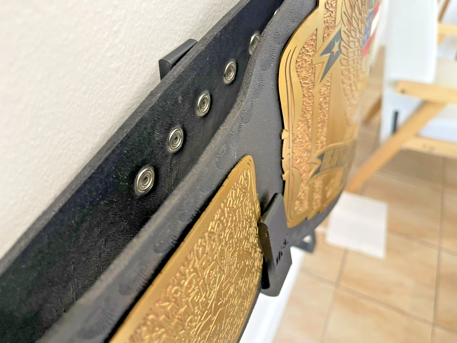 Black UFC Championship Belt Wall Mount Brackets – Wall Display Hooks (Set of 2)