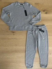 NEW WITH TAGS Jenni Kayne Womens Saturday Sweatshirt & Sweatpants Set Grey Small