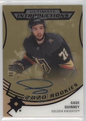 2020 Upper Deck Ultimate Collection Gold 6/50 Gage Quinney Rookie Auto RC 01g1