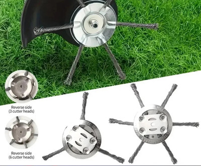 6 Zoll Rasentrimmerkopf Trimmerbürste Stahldrahtrad Garten Unkrautschneider UK