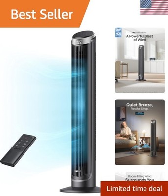 Tower Fan for Bedroom, 90° Oscillating Fans that Blow Cold Air, 5 Speeds, 4 M...