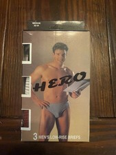 NEW Vintage Mens HERO Low Rise Briefs Medium 32-34 Cotton Taiwan White Red