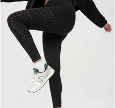 Aerie Offline Goals Lasercut 7/8 Leggings Hi-Rise Black Womens Small