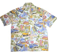 Vintage Pacific Legend Mens Route 66 Scenic Car Roadtrip Hawaiian Shirt Size L
