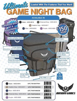 MDG9016 Mayday Games Inc Ultimate Game Night Bag - Black