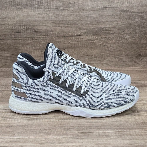 Adidas Harden Vol. 1 LS Primeknit BHM Men's Size 15 White Black Sneakers (AC8407