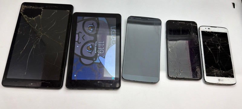 5 Device Lot 2 Tablets 3 LG Smartphones For Parts Repair Untested AS-IS