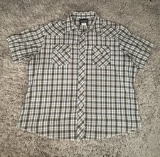 Vintage Wrangler Pearl Snap Plaid Western Short Sleeve Button Shirt Sz 2XL XXL