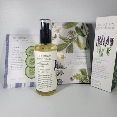 Margot Elena 3 Pc The Cottage Greenhouse Kaolin Sea Clay Mask Dry Body Oil NEW