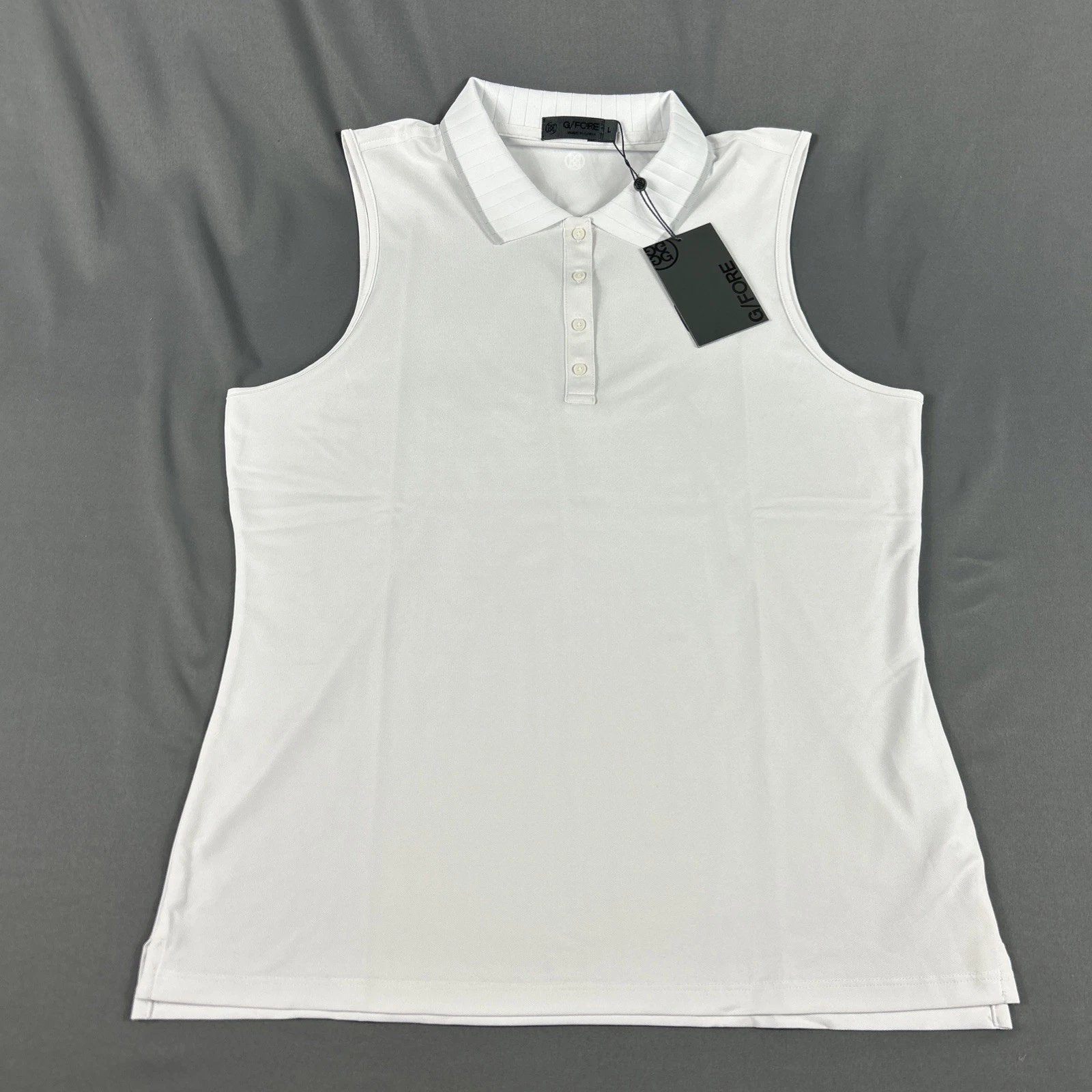 G/Fore G4 Golf Shirt Polo Pique Tech Sleeveless Large White Polyester MSRP $110
Opens in a new windo