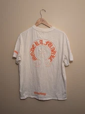 Chrome Hearts Authentic White And Orange Horshoe Designer Graphic Tshirt Size Xl