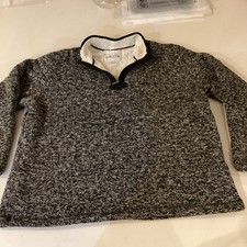 Orvis Sweatshirt Mens XXL Gray Pullover 1/4 Zip Brighton Sherpa Lined