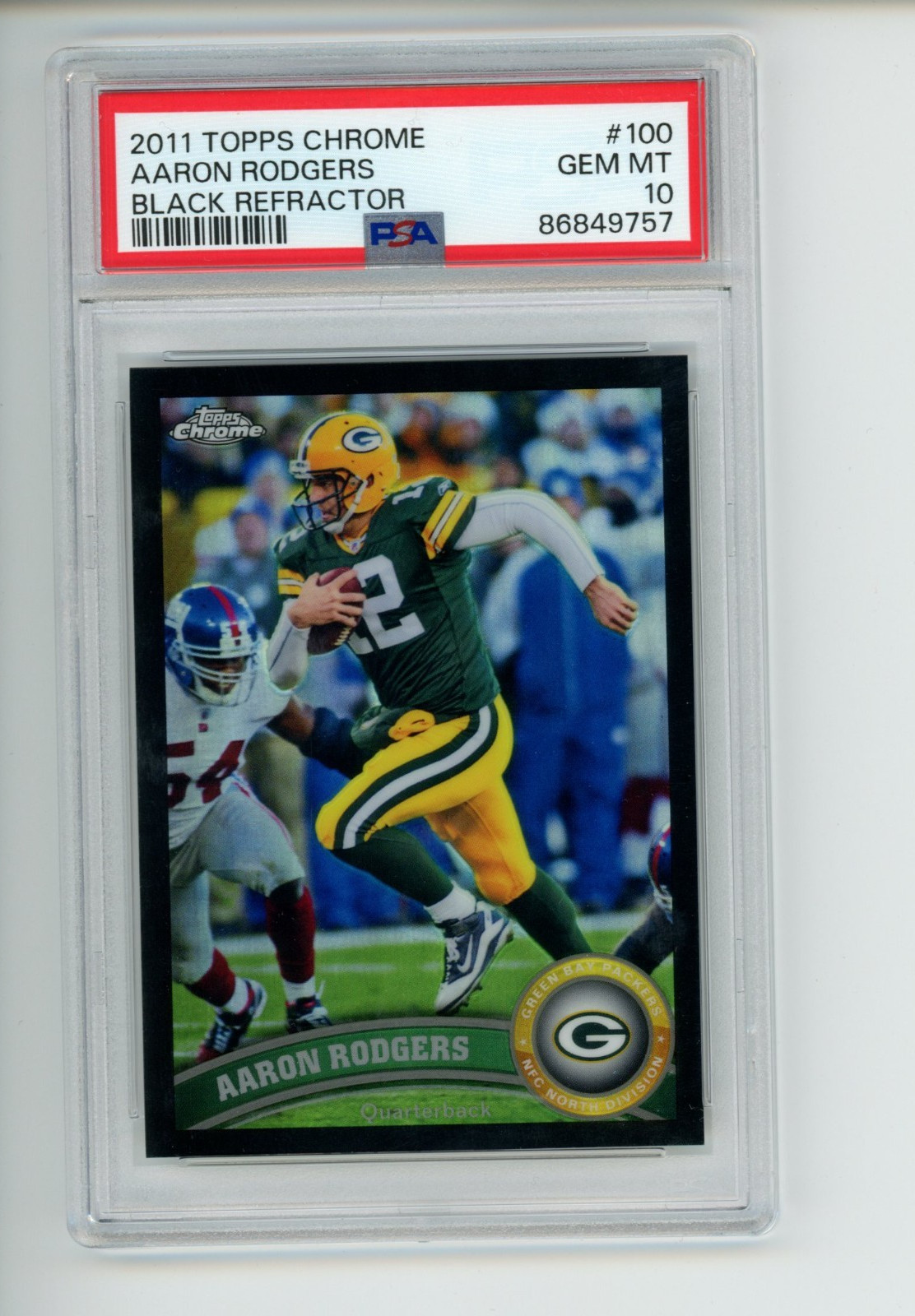 2011 Topps Chrome Aaron Rodgers #100 Black Refractor 247/299 PSA 10 GEM