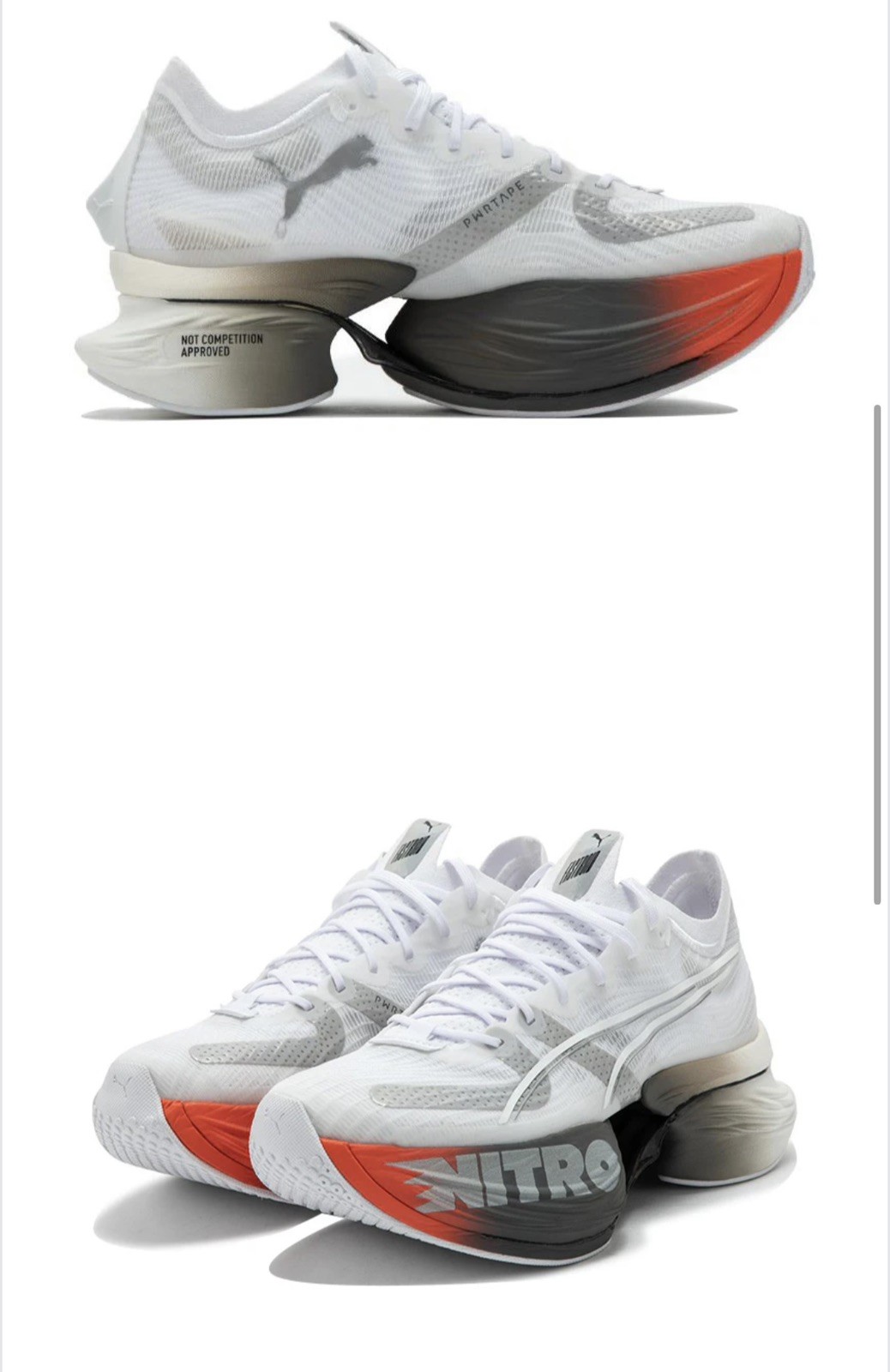 PUMA FASTROID RUNNING SHOE MEN SIZE UK9.5 BTWT WHITE / SILVER cherry tomato image 4