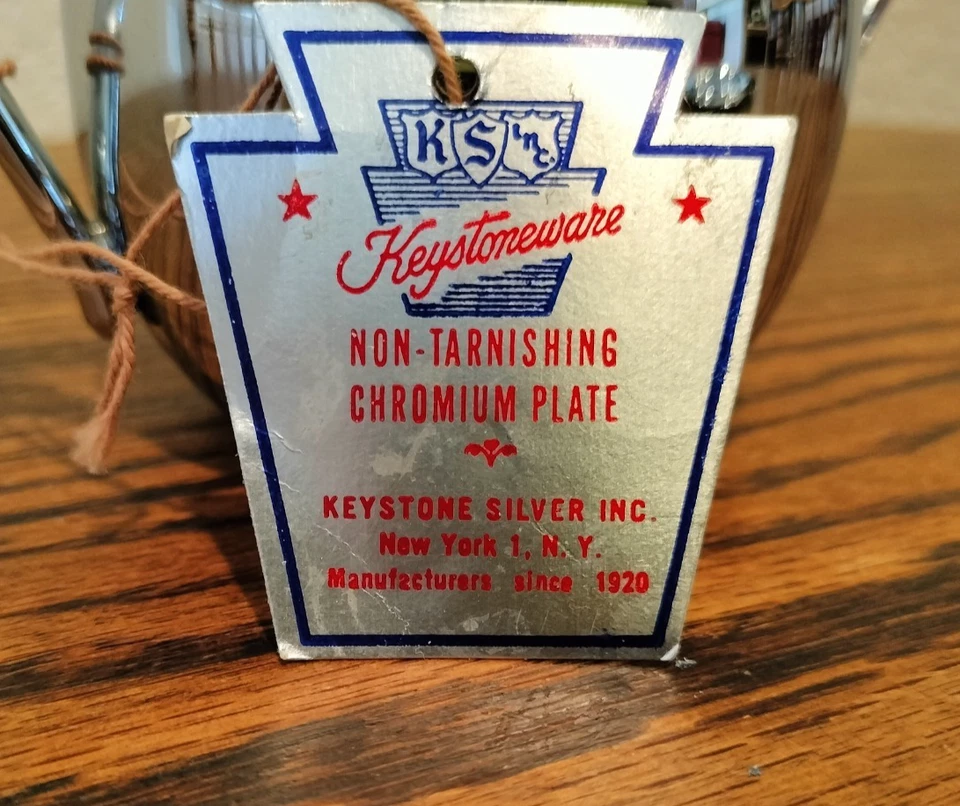 Juego de 3 azucareros y crema Keystoneware vintage con bandeja cromada Foto 3 de 4