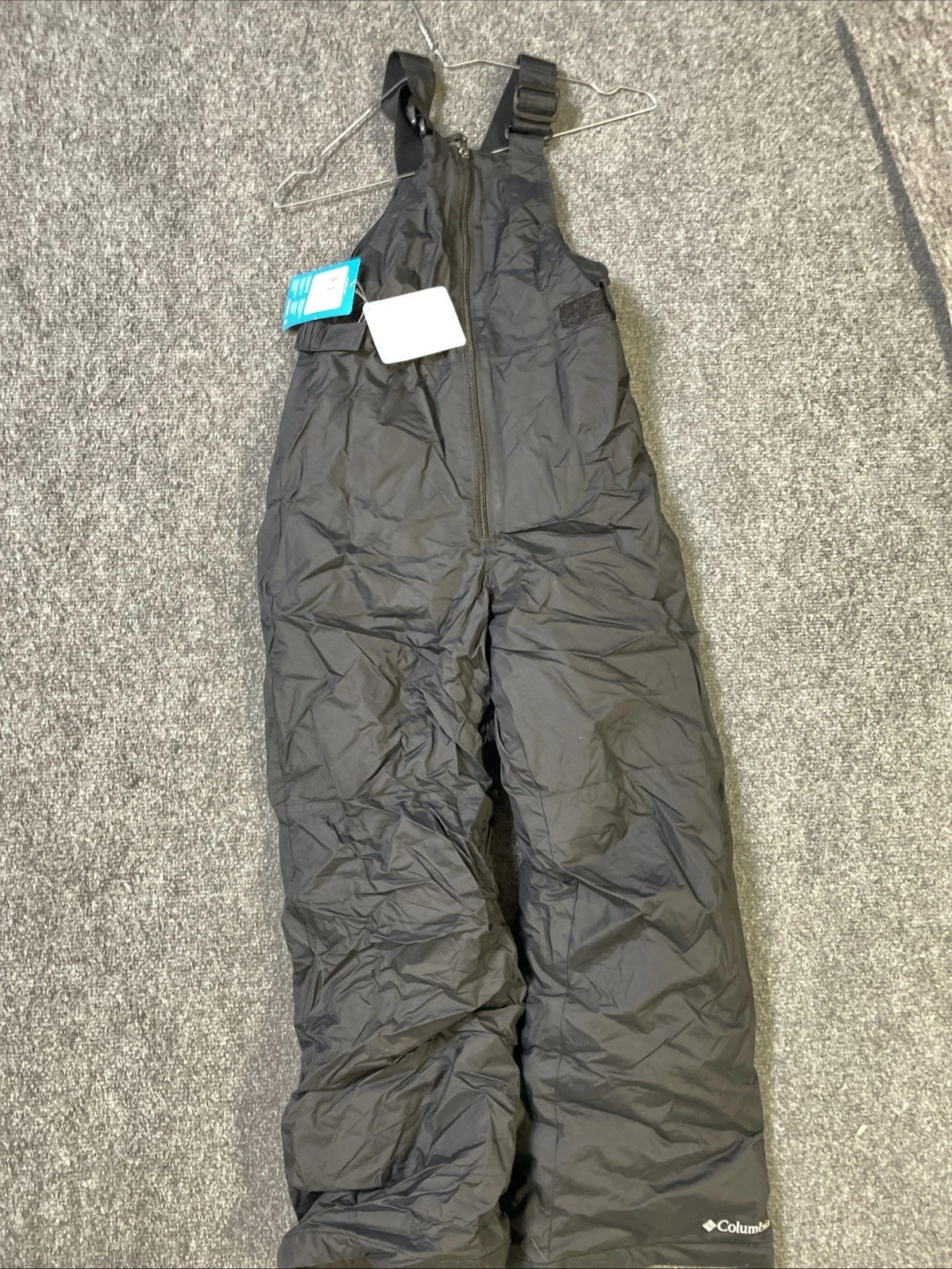 COLUMBIA KIDS SNOWSLOPE II BIBS SNOW PANTS BLACK BIG KIDS YOUTH SZ M (10-12) NWT