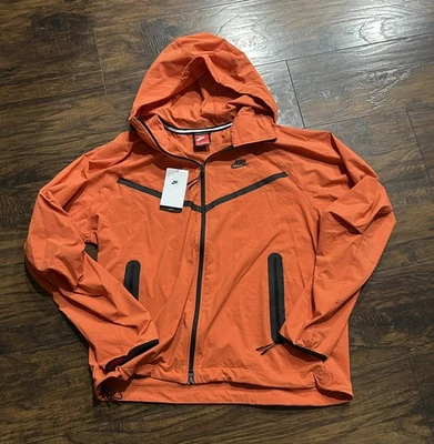 Nike Tech Woven Full Zip Windbreaker Jacket Men's medium Orange & Black - Image 1 of 4