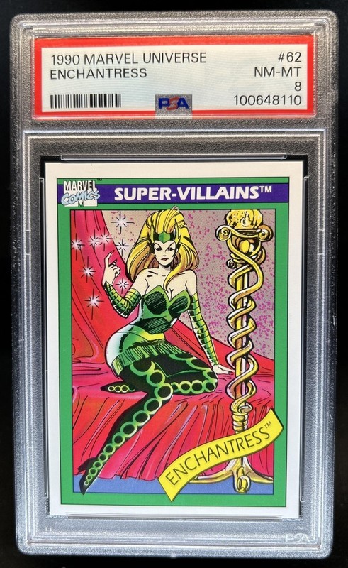 1990 Impel Marvel Universe Enchantress #62 PSA 8