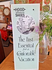 1920's Hood Leisure Shoes Advertising General Store Cardboard Sign