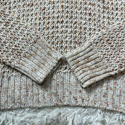 NKNIT Oversized Multi-Color Slit Knit Sweater, Size 2 NKNIT Oversized Multi-Color Slit Knit Sweater, Size 2