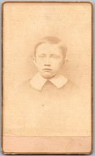 Antique CDV Circa 1880s Cute Boy in Suit Unmarked