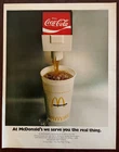 1972 McDonald's Coca Cola Vintage Print Ad We Serve The Real Thing Coke