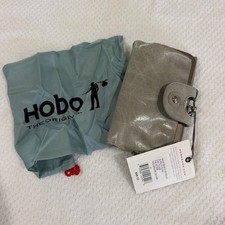 Hobo The Original Wallet Women  s Gray Leather Floral Lining Kiss Lock NWT