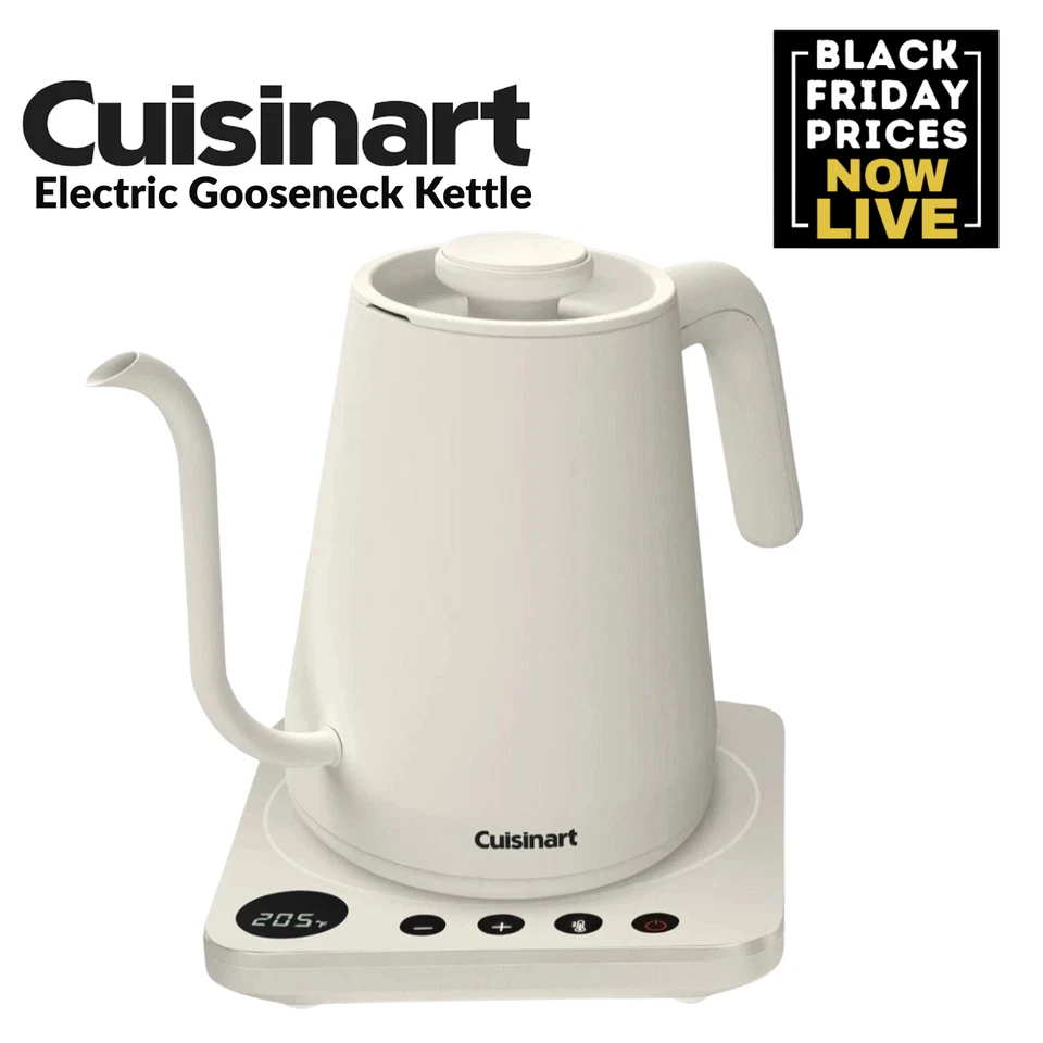 Cuisinart GK-1 Digital Electric Gooseneck Kettle 1L 1200W Cream Refurbished