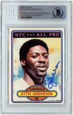 Ottis Anderson Anderson St. Louis Cardinals Signed 1980 Topps BAS Rookie Card