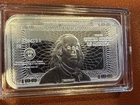 1 oz Silver Bar – Ben Franklin $100 Bill Design in Capsule
