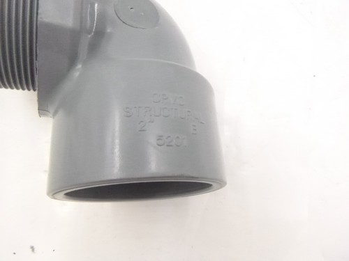CPVC Structural 90° Threaded Elbow Tube Fitting 2" Slip X MNPT - Afbeelding 4 van 4