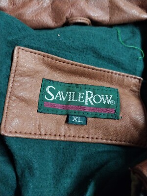 Vintage Savile Row Brown Color 100% Genuine Leather Bomber Jacket