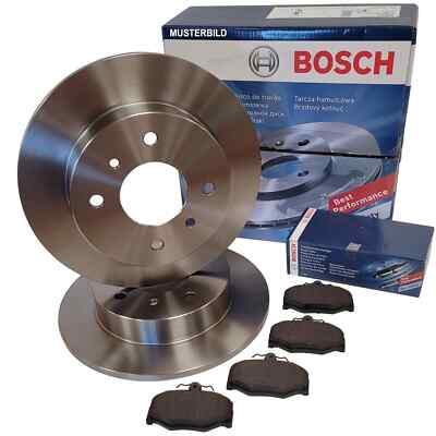 Bosch Bremsscheiben + Bremsbeläge hinten für Opel Adam Corsa E mit 4-Loch Felgen