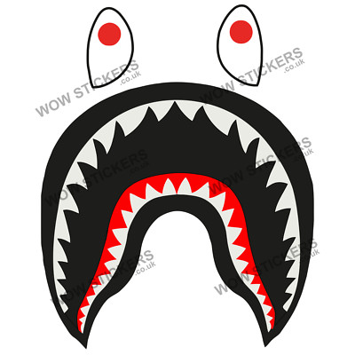 Bape Shark Aufkleber 145x 185mm Auto Fenster Mancave Skateboard Van Wohnmobil Decal