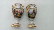 Antica coppia vasi porcellana decorati francia Impero inizi XIX secolo