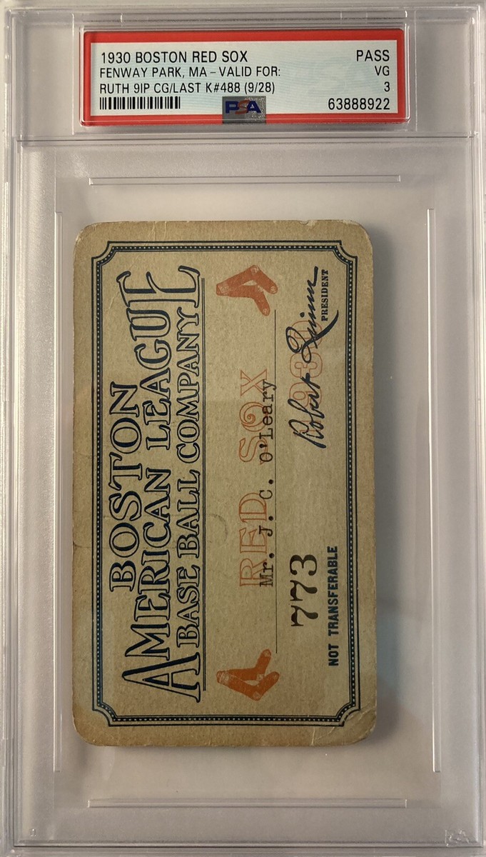 1930 PSA Pass Babe Ruth Pitching Last K #488 /Win NY Yankees Win