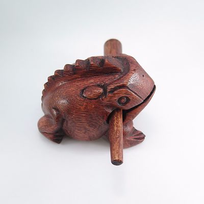 Frog Wood Thai Handcraft  Animal Natural Sound Art Sculpture  Decoration Toy
