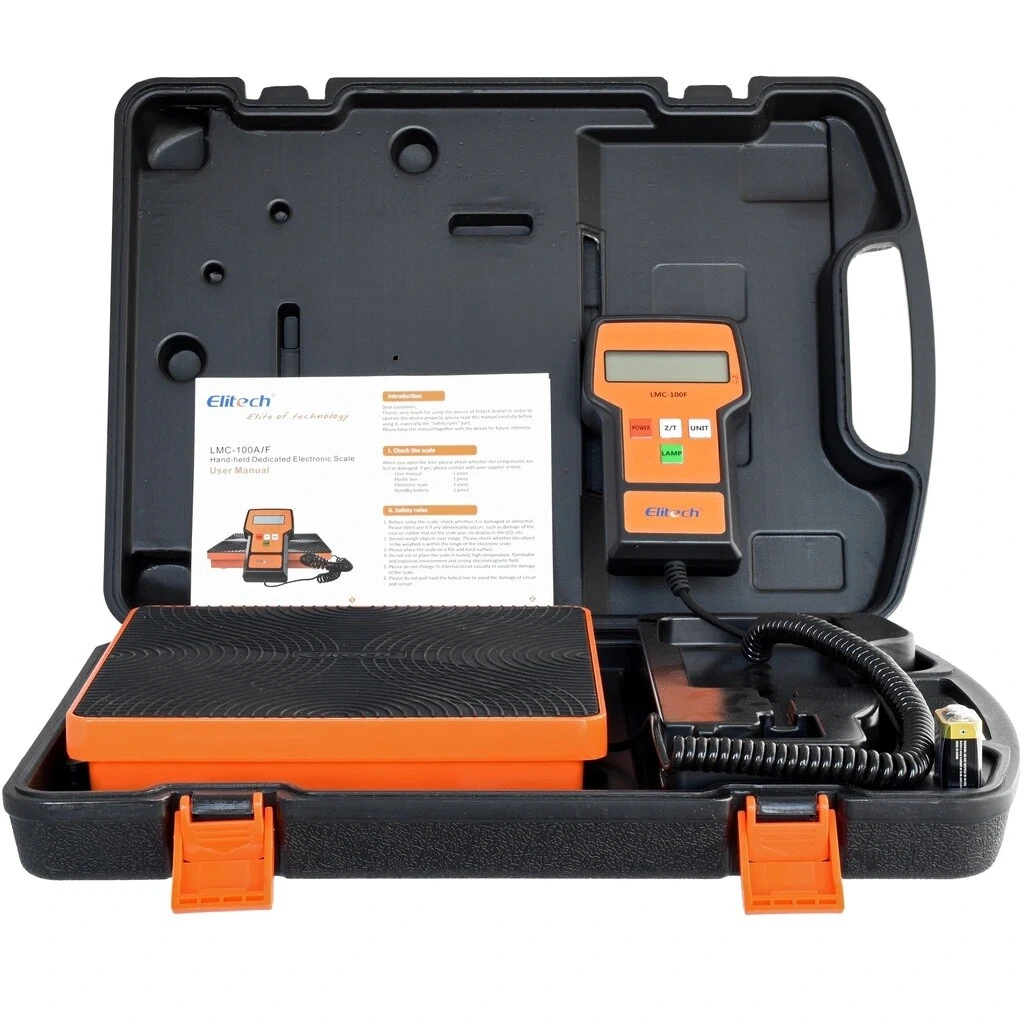 Bascula Digital De Peso Con Carga Refrigerante De 220 Lb Con Estuche Para HVAC