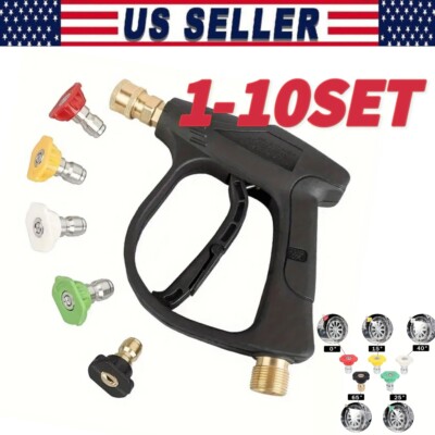 Pistolet Haute Pression 4000 PSI 1/4 - Nettoyeur Lance Courte Avec Buses - Lavage Auto