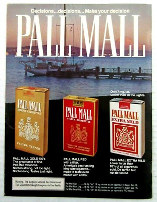 1977 PALL MALL CIGARETTES Make Your Decision Magazine Ad