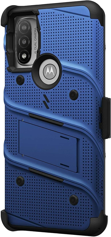 ZIZ 螺栓适用于 Moto G Power 2022 保护壳带屏幕保护膜支架皮套蓝色 — 第 2/3 张图片