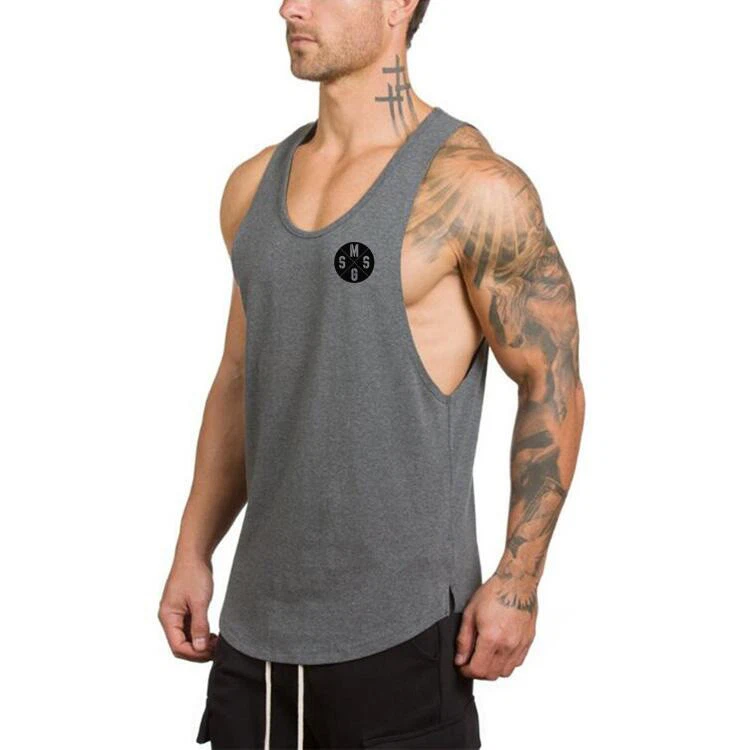 Men s Sport Undershirts Bodybuilding Gym Loose Fit Muscle Cut