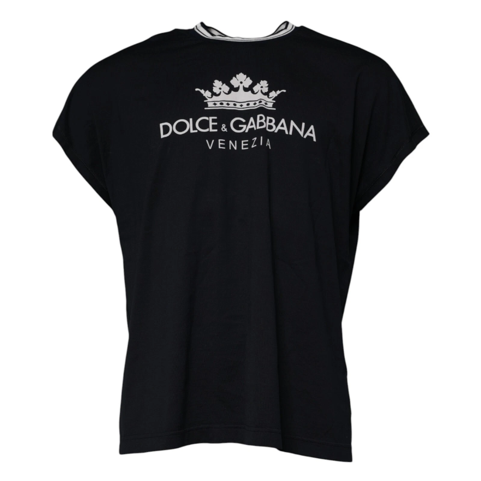 DOLCE & GABBANA T-shirt Dark Blue Logo Crown Cotton Crew Neck IT50/US40/L 370usd
Opens in a new wind