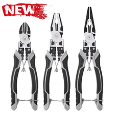 Combination Pliers Set 8" Wire Cutter Stripper Diagonal Linemans Plier Tool