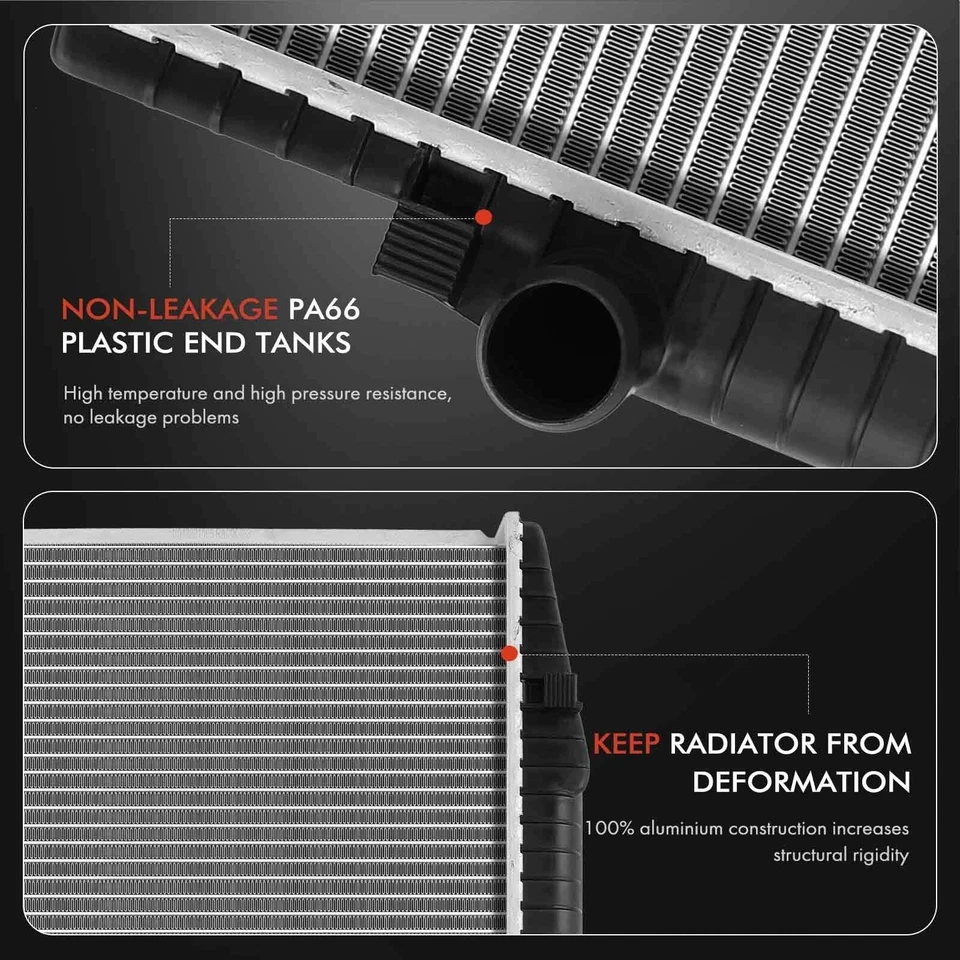 Комплект из 2 радиаторов и одного вентилятора охлаждения для Mercedes-Benz 420SEL 560SEL - Изображение 4 из 4
