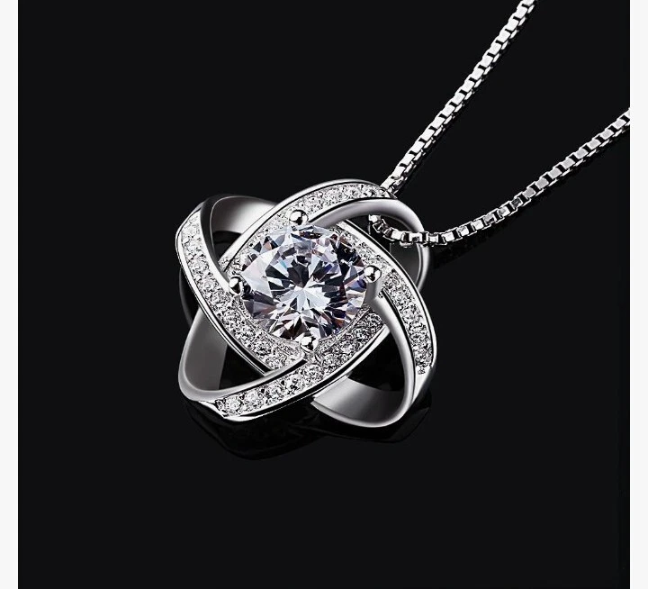  B.catcher collana con pendenti gemelli in zircone cubico ed argento 925 - Immagine 3 di 4